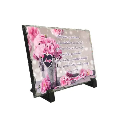 Koszonom az eletemet, piatra ardezie personalizata, cu mesaj model, pa095